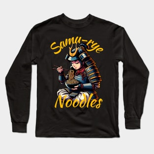 Female samurai eating noodles Long Sleeve T-Shirt